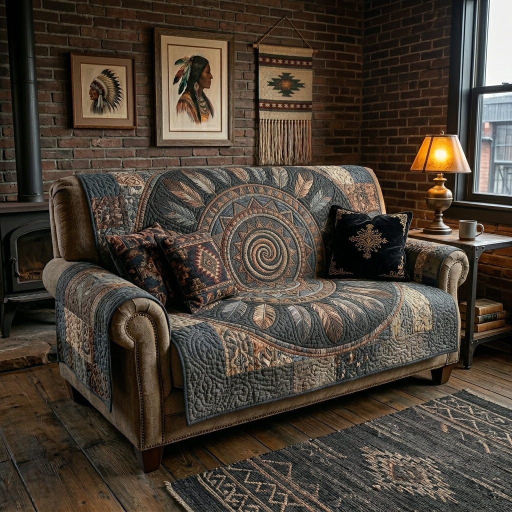 Heritage Spirit Quilted Sofa Cover NCU0DV9572