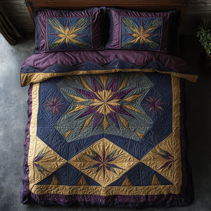 Heritage Star 3-Piece Quilted Bedding Set NCU0PT6838