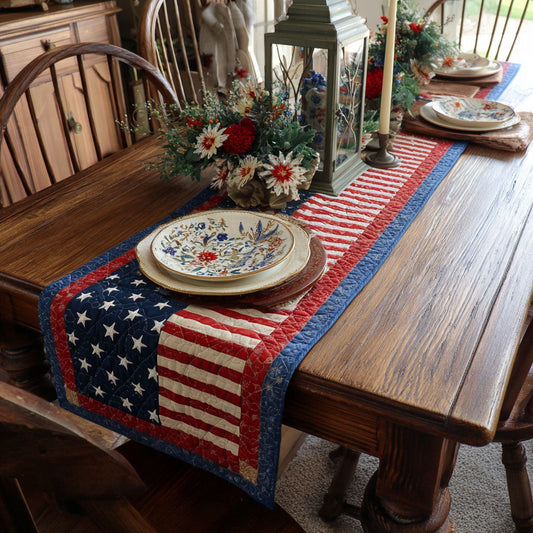 Heritage Star Meadow Quilted Table Runner NCU0PT11446