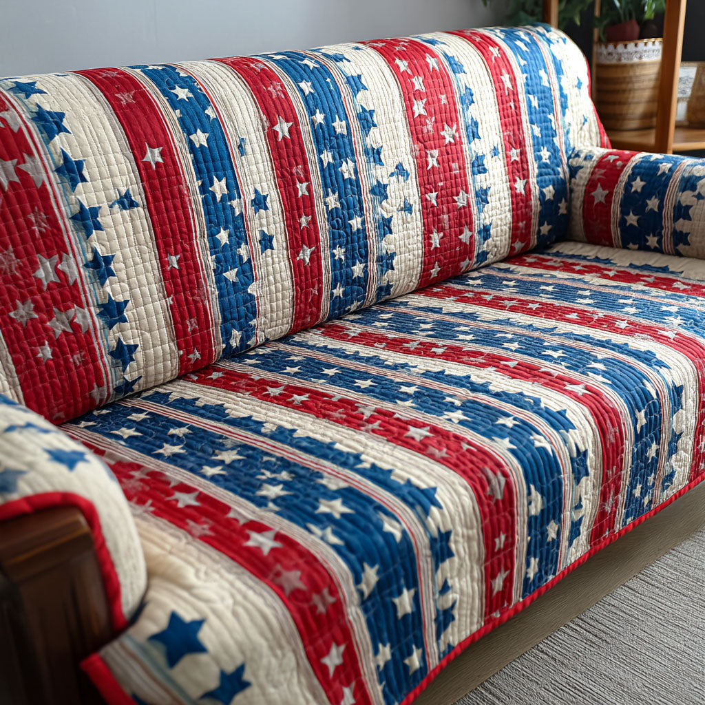Heritage Stars Quilted Sofa Cover NCU0TD2251