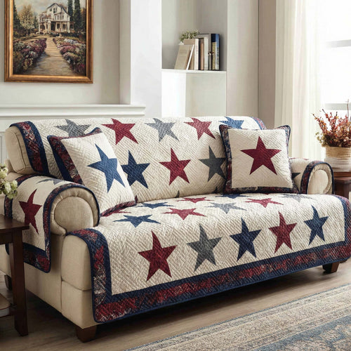 Heritage Stars Quilted Sofa Cover NCU0XD2253