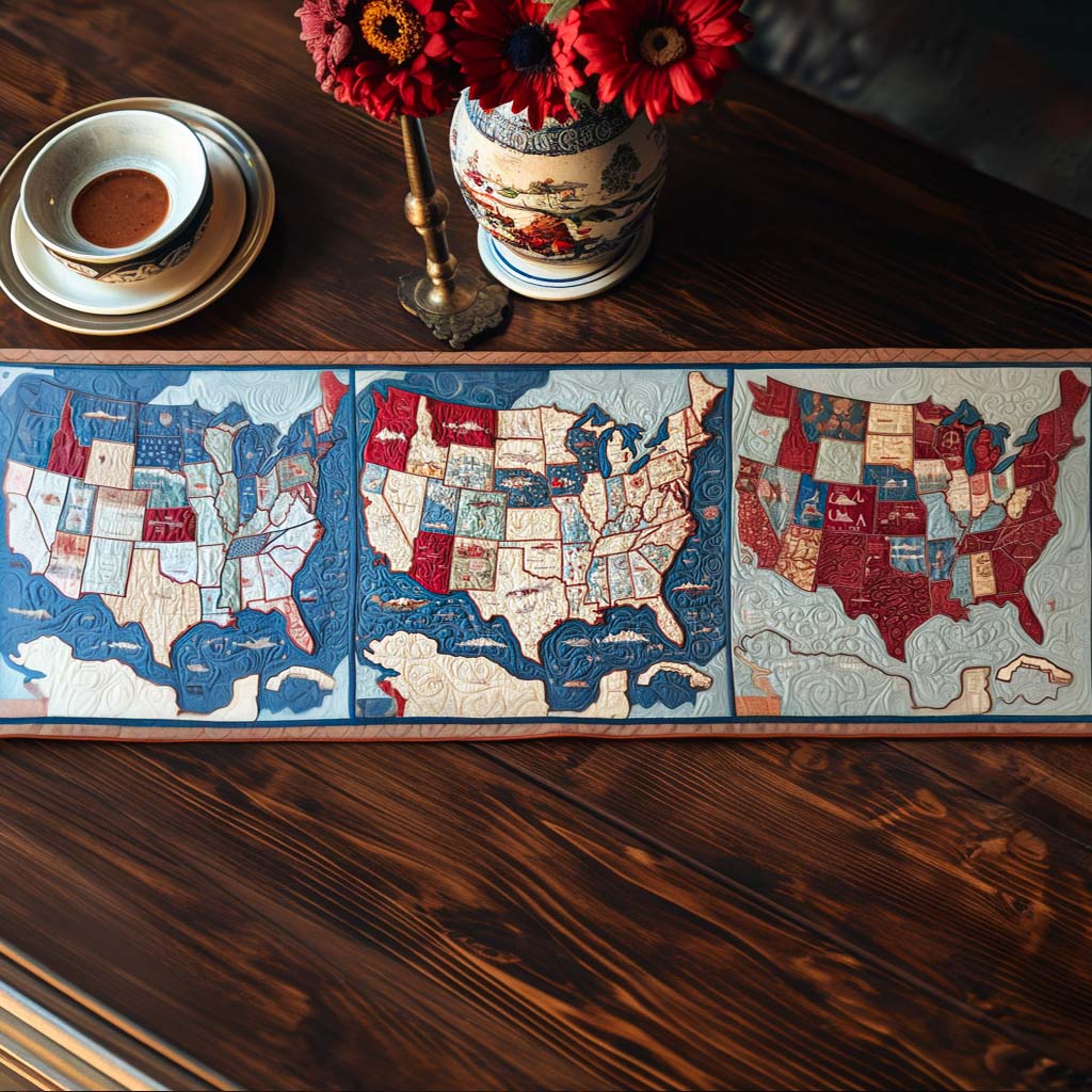 Heritage Statescape Quilted Table Runner NCU0NT8205