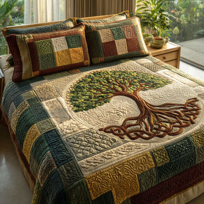 Heritage Tree 3-Piece Quilted Bedding Set NCU0TD2494