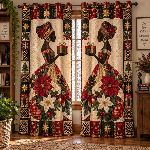 Heritage in Holiday Bloom Quilted Curtains NCU0PT12101