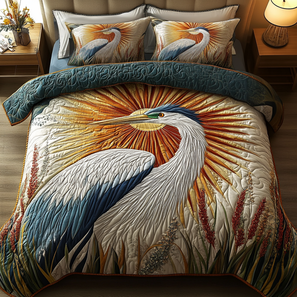Heron Haven 3-Piece Quilted Bedding Set NCU0VH2477