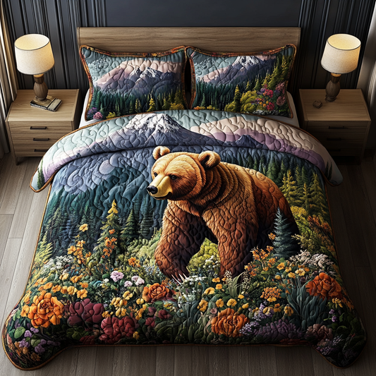 Hibernation Haven 3-Piece Quilted Bedding Set NCU0DV4945