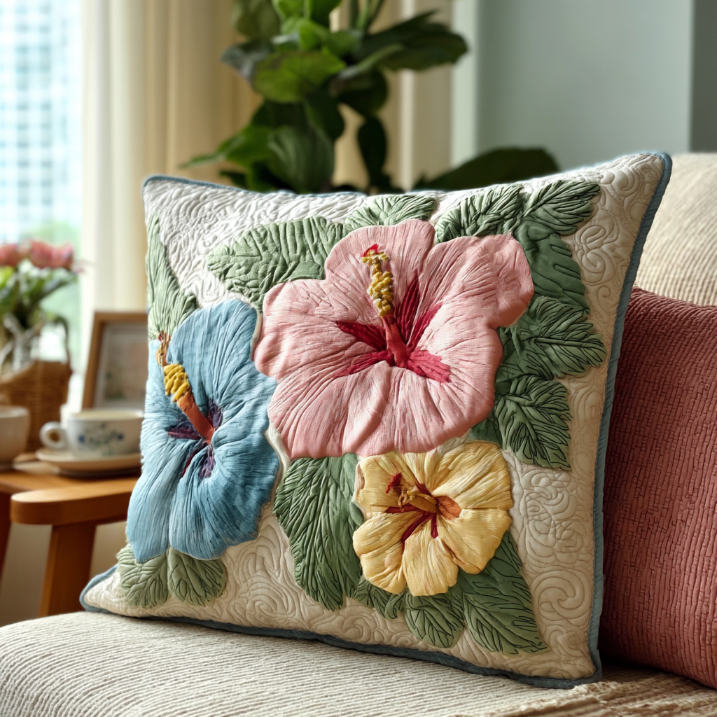 Hibiscus Dream Quilted Pillow Case NCU0TV534