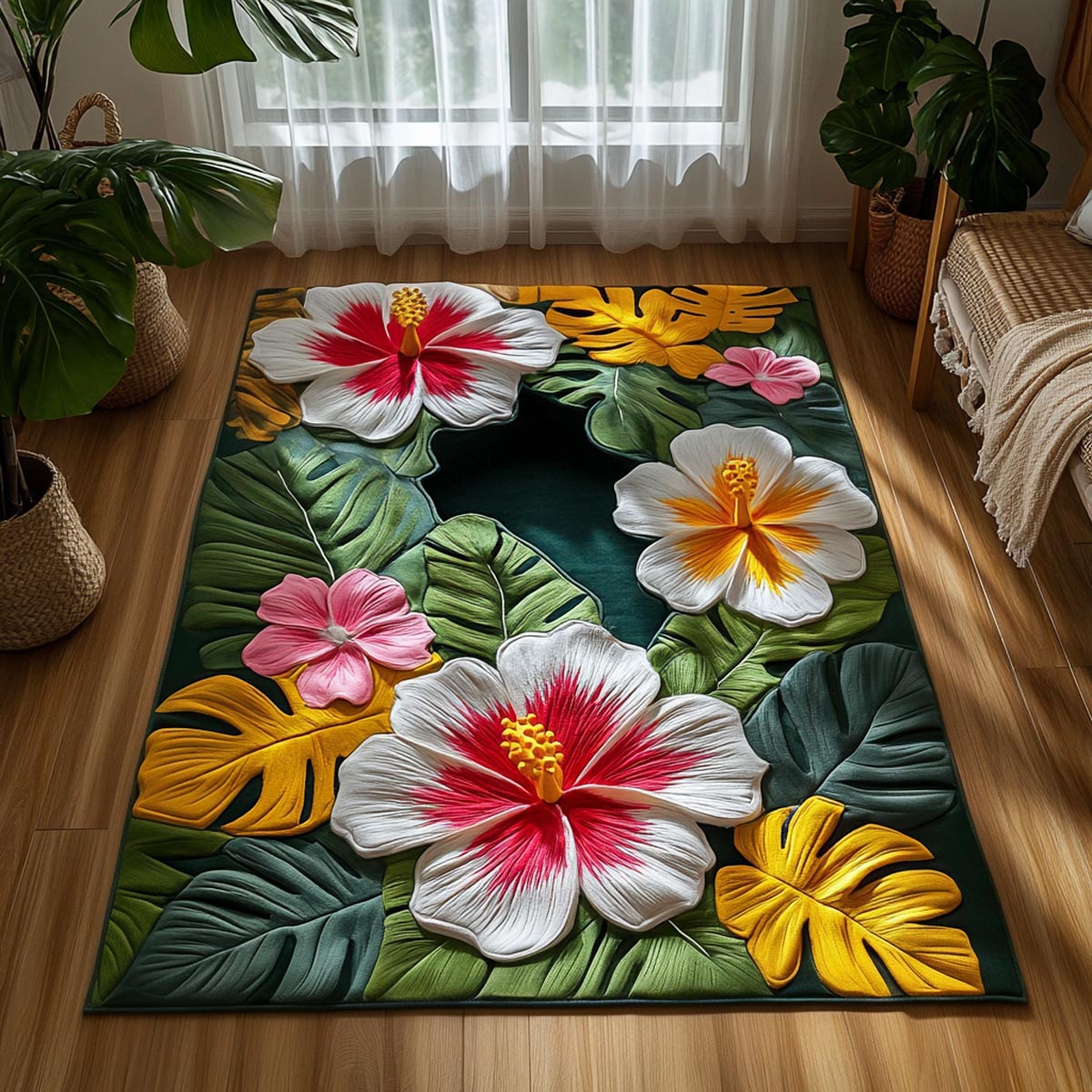Hibiscus Bloom Area Rug NCU0DV9252