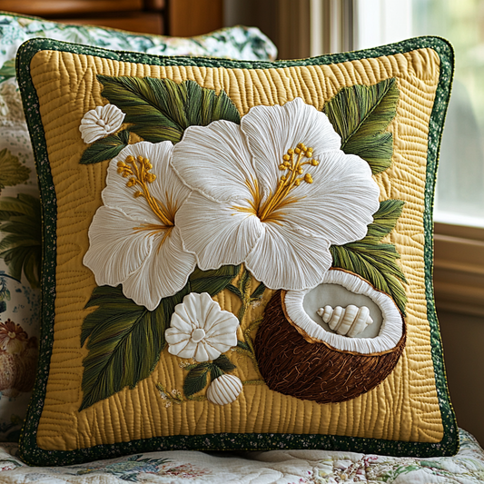 Hibiscus Bloom Delight Quilted Pillow Case NCU0DV4809