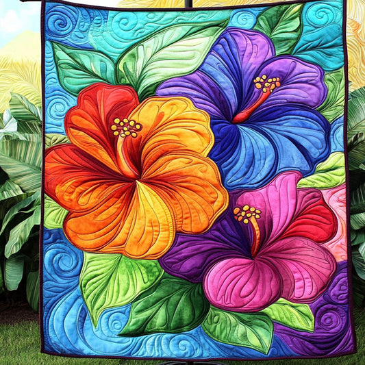 Hibiscus Dreamscape Quilted Blanket NCU0NT5731