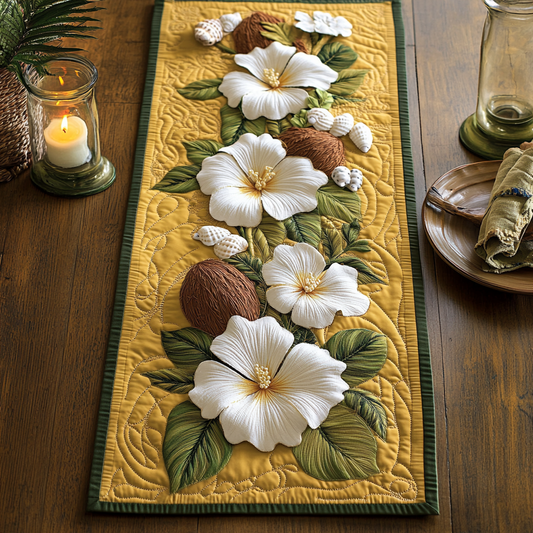 Hibiscus Harmony Quilted Table Runner NCU0DV4535