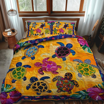 Turtle 3-Piece Quilted Bedding Set NCU0VT54