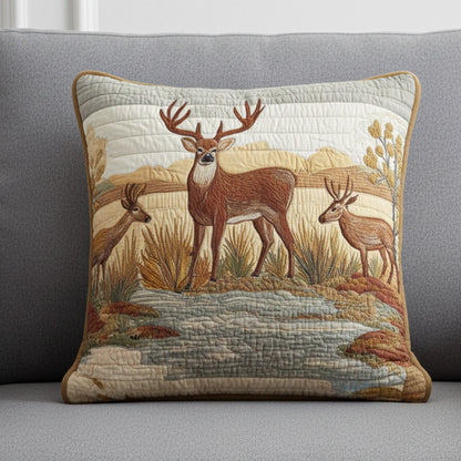 Hidden Deer Quilted Pillow Case NCU0NT10826