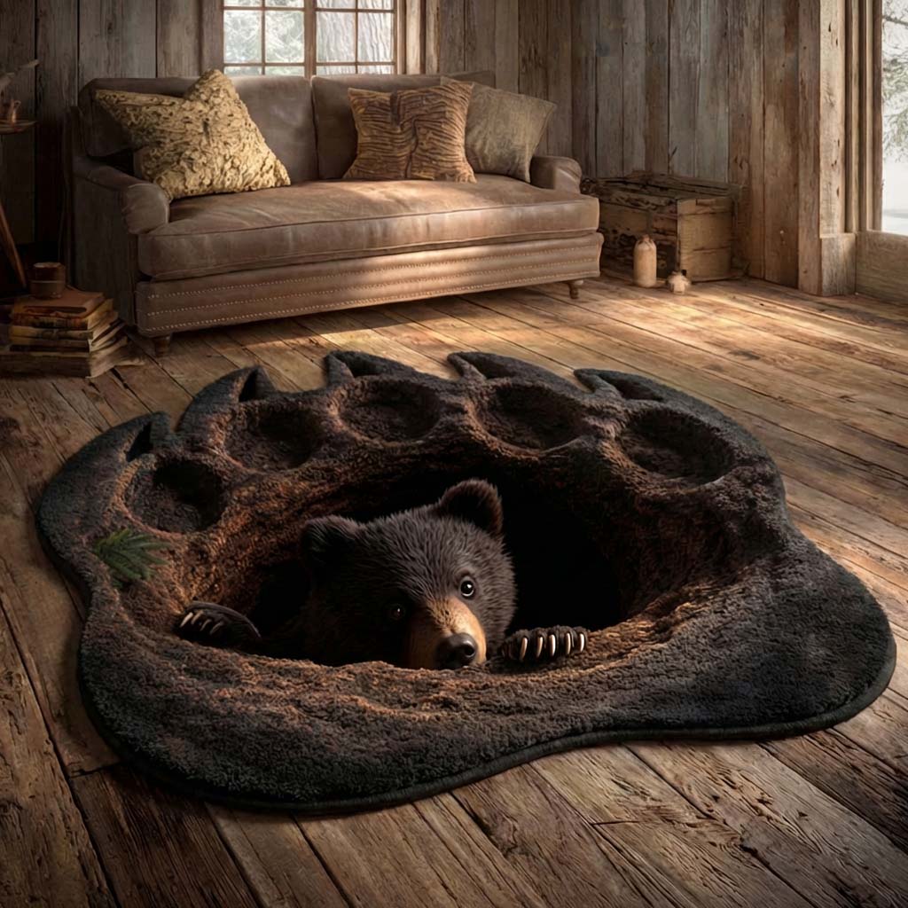 Hidden Bear Custom Shape Area Rug NCU0HH1968 – Vantique