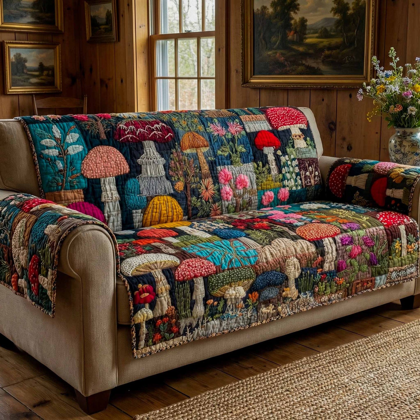 Hidden Glade Quilted Sofa Cover NCU0XD2411