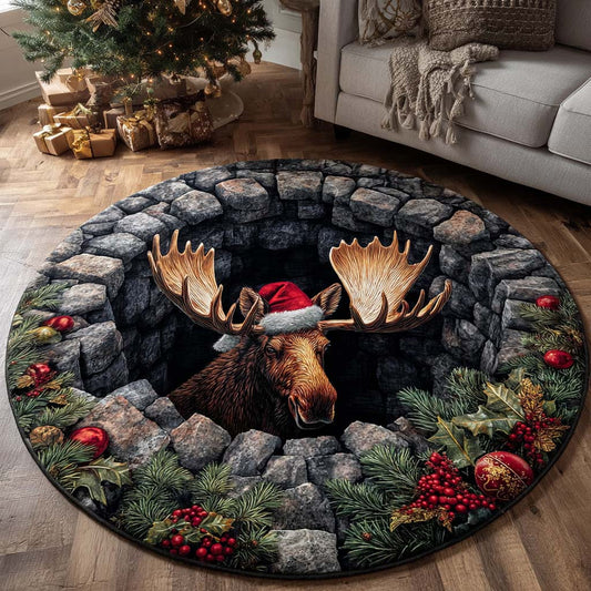Hidden Holiday Quilted Round Mat NCU0NT11244