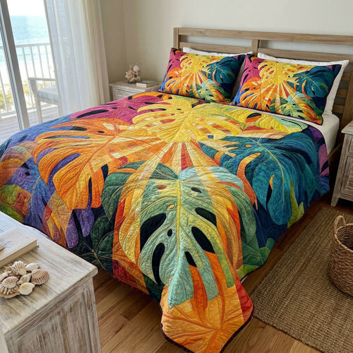Hidden Jungle 3-Piece Quilted Bedding Set NCU0PT11653