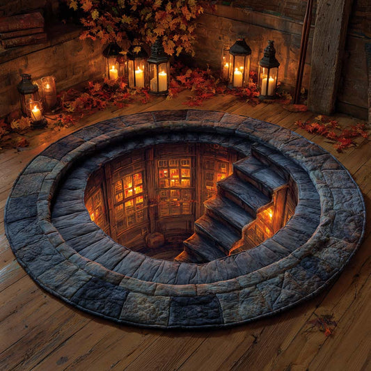Hidden Library Portal Quilted Round Mat NCU0XD955