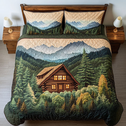 Hidden Mountain Lodge 3-Piece Quilted Bedding Set NCU0PT6753