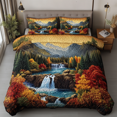 Hidden Oasis 3-Piece Quilted Bedding Set NCU0DK5257