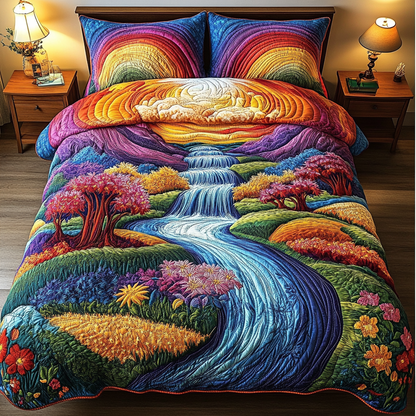 Hidden Oasis 3-Piece Quilted Bedding Set NCU0DK5556