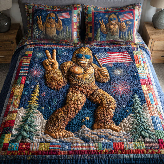 Hidden Sasquatch 3-Piece Quilted Bedding Set NCU0TD2459