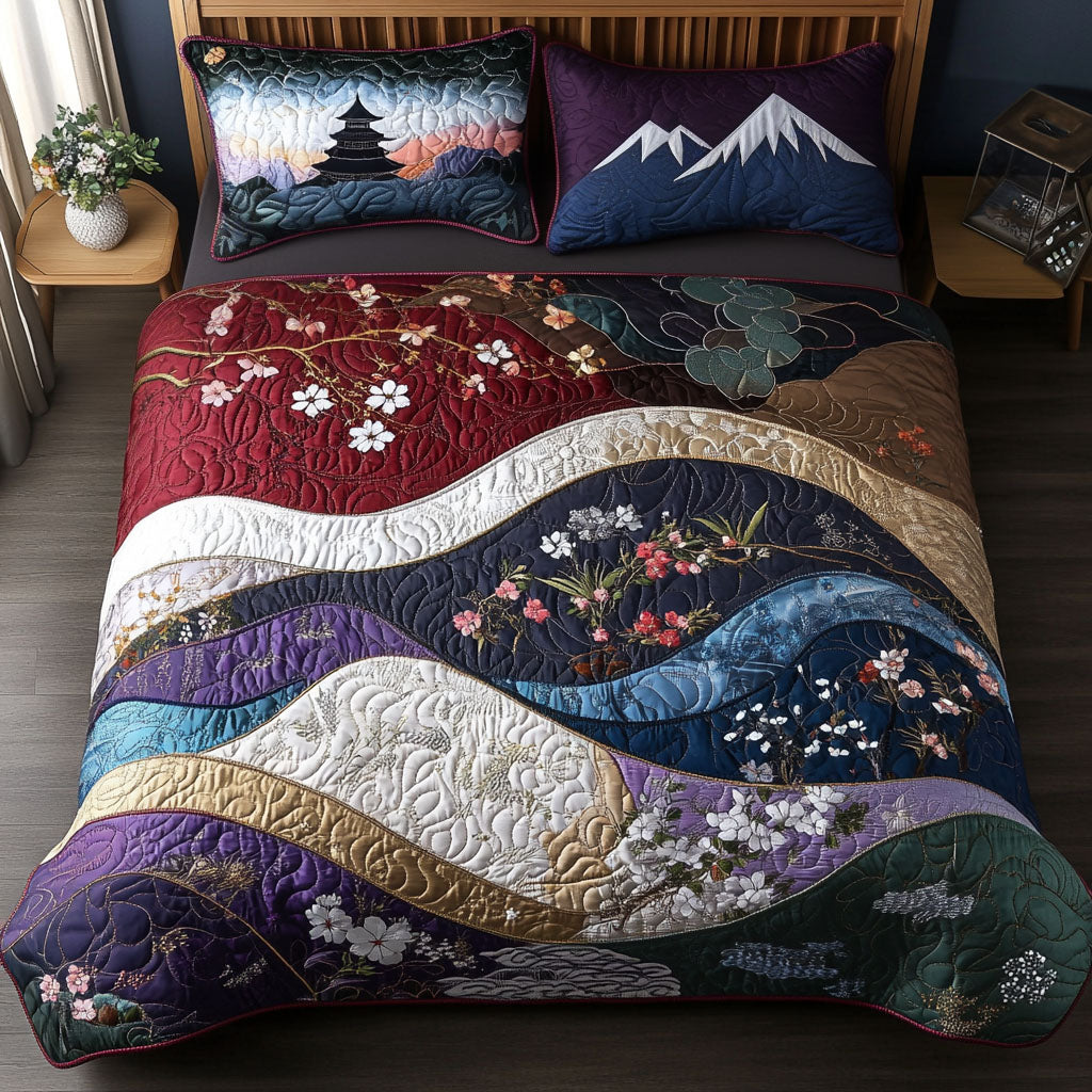 Hidden Temples 3-Piece Quilted Bedding Set NCU0PT6533