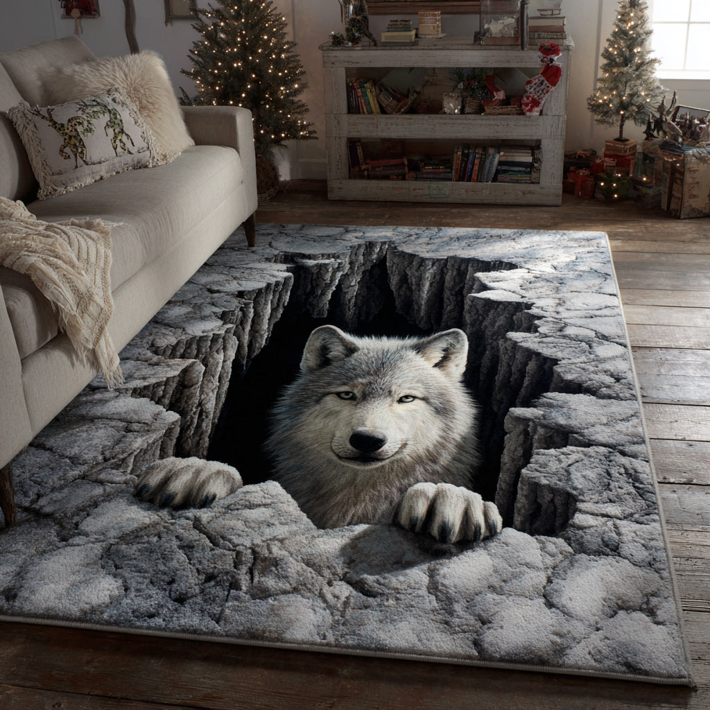 Hidden Wolf Portal Area Rug NCU0HH1540
