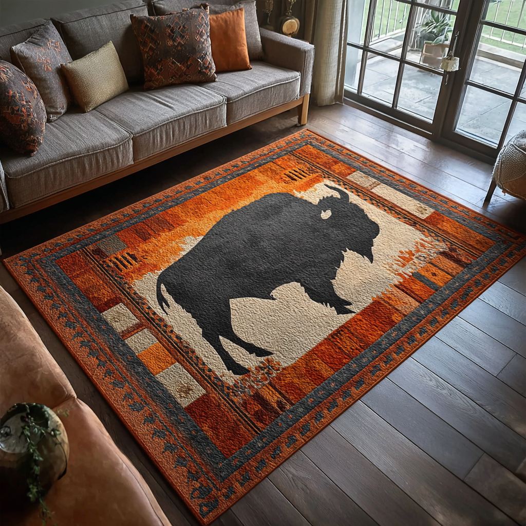 Highland Bison Area Rug NCU0DK10521 – Vantique