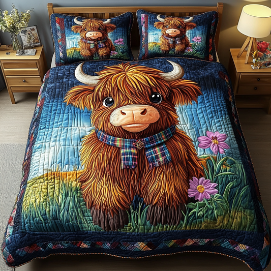Highland Bloom 3-Piece Quilted Bedding Set NCU0VL2244