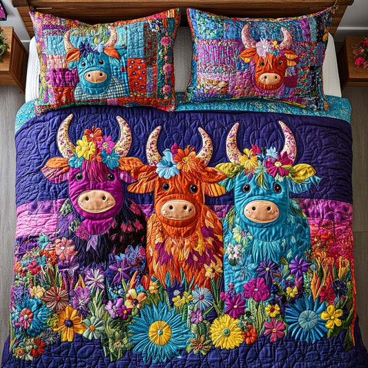 Highland Floral Bliss 3-Piece Quilted Bedding Set NCU0NT8293