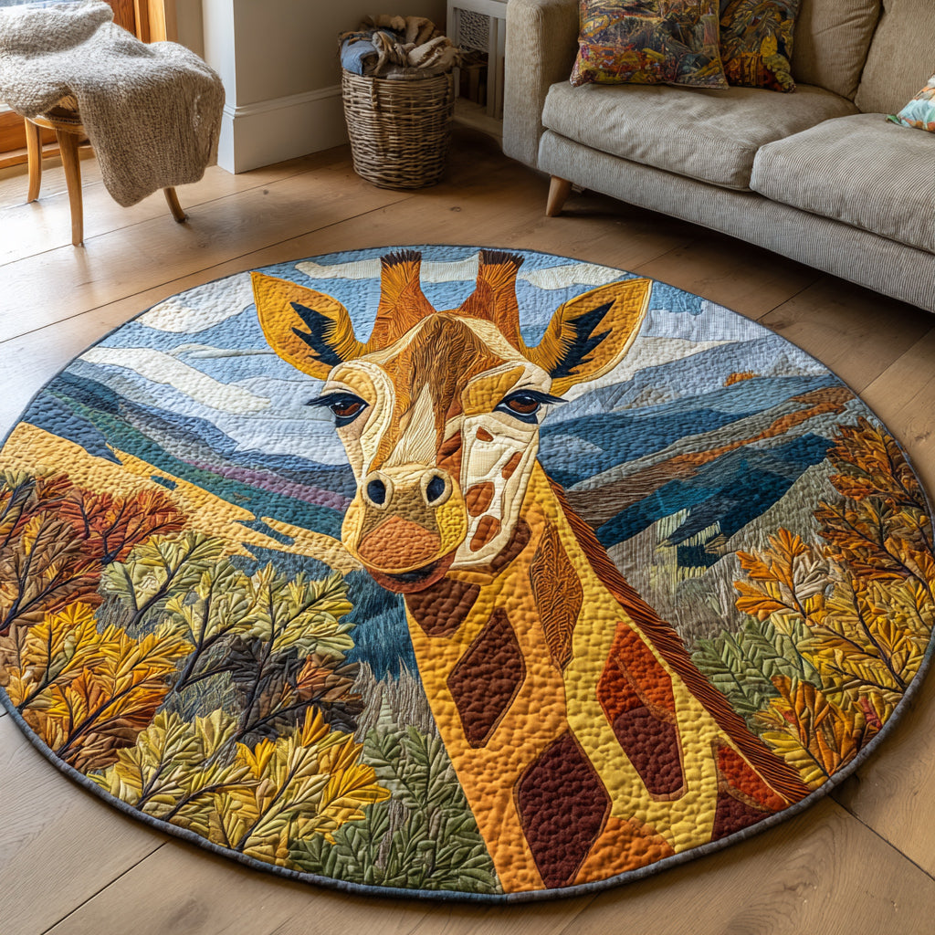 Highland Giraffe Quilted Round Mat NCU0HH441