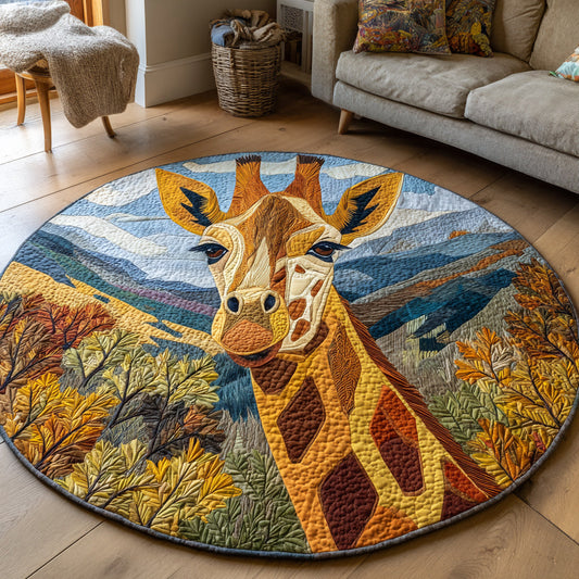 Highland Giraffe Quilted Round Mat NCU0HH441