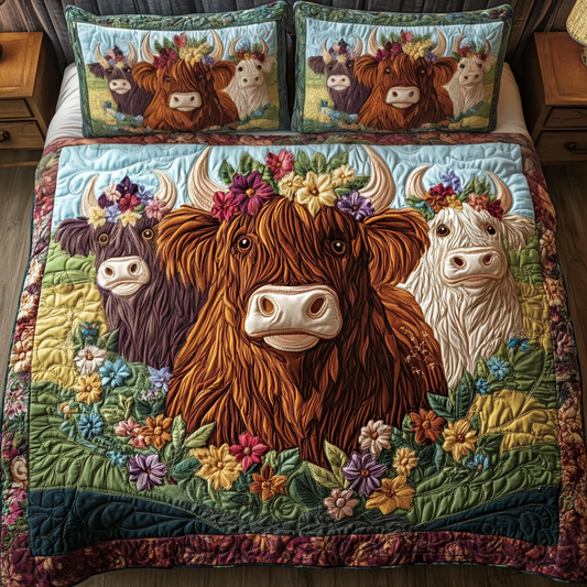 Highland Grace 3-Piece Quilted Bedding Set NCU0VH1868