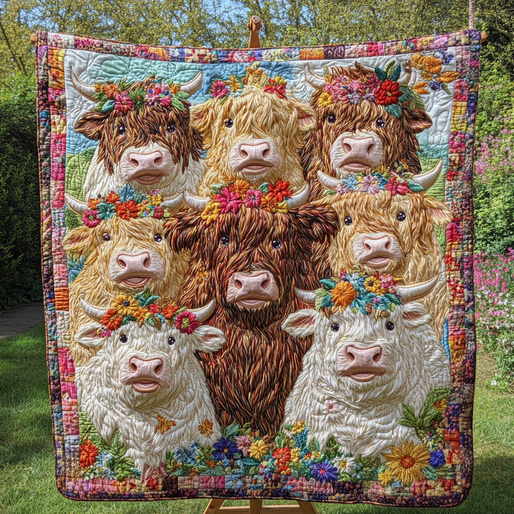 Highland Cow Quilted Blanket NCU0VT80