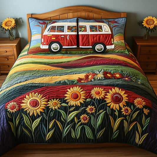 Highway to Sunshine 3-Piece Quilted Bedding Set NCU0PT5435