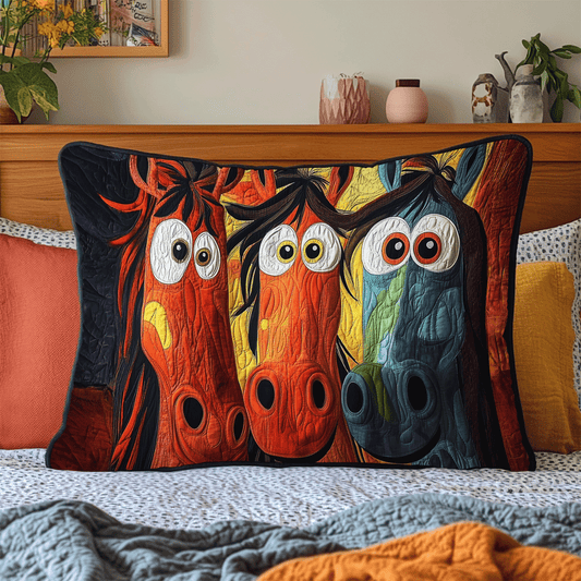 Hilarious Horse Quilted Bedding Pillow Case NCU0DV5473