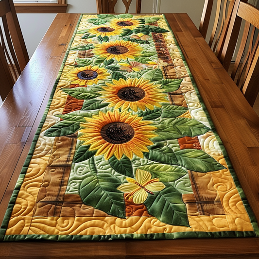 Hilarious Sunflowers Quilted Table Runner NCU0VL318