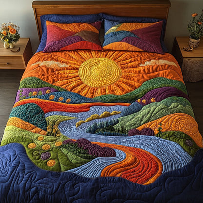 Hills of Radiance 3-Piece Quilted Bedding Set NCU0NT2803