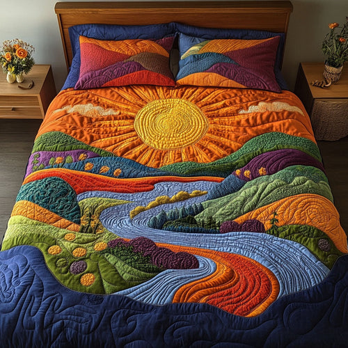 Hills of Radiance 3-Piece Quilted Bedding Set NCU0NT2803