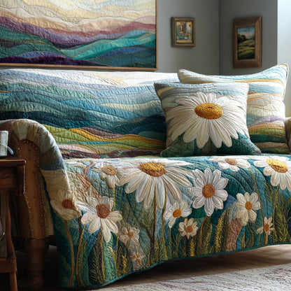 Hillside Daisy Quilted Sofa Cover NCU0DV8993