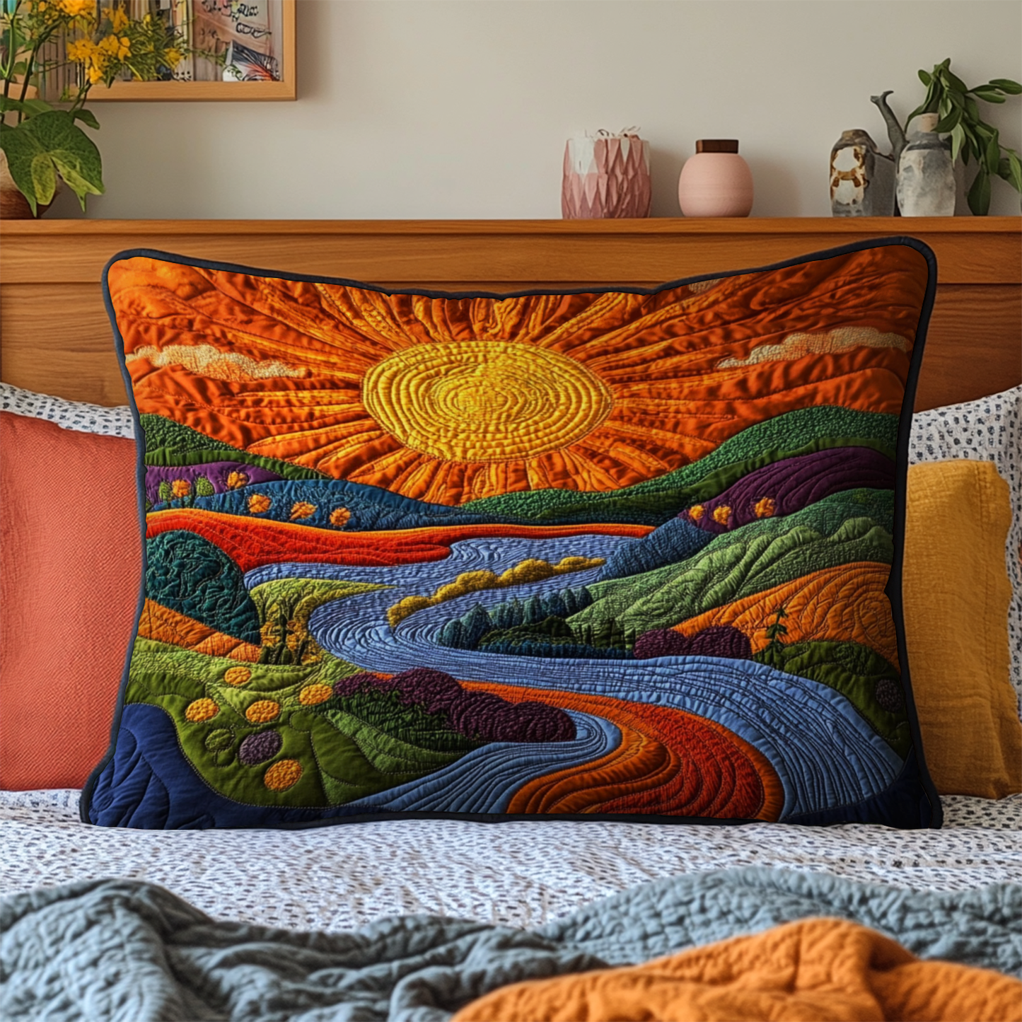 Hills of Radiant Quilted Bedding Pillow Case NCU0NT3791