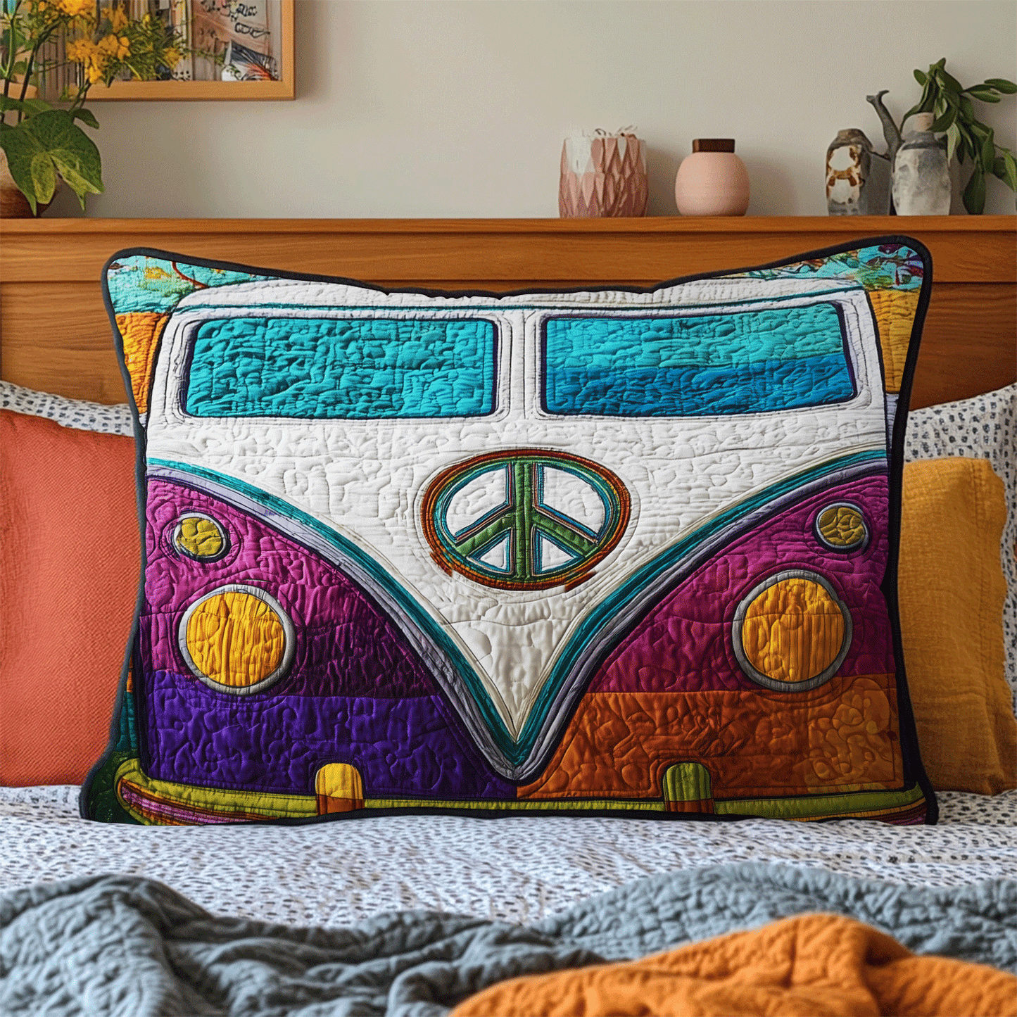 Hippie Drive Quilted Bedding Pillow Case NCU0DV7362