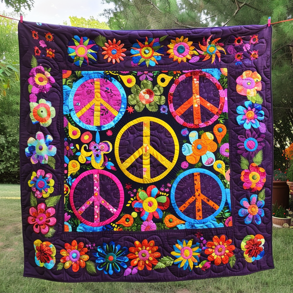 Hippie Purple Quilted Blanket NCU0TH362