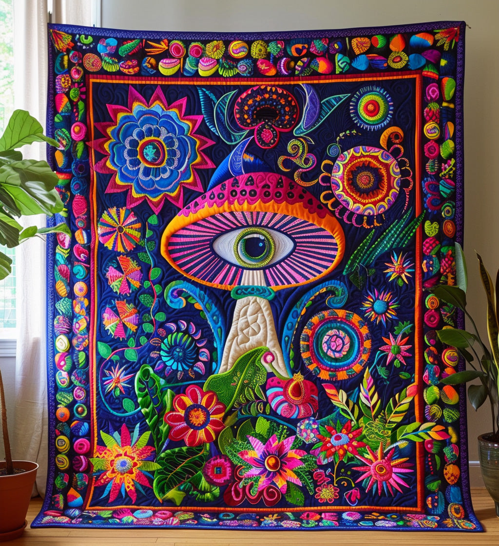 Hippie Shroom Haven Quilted Blanket NCU0PT271