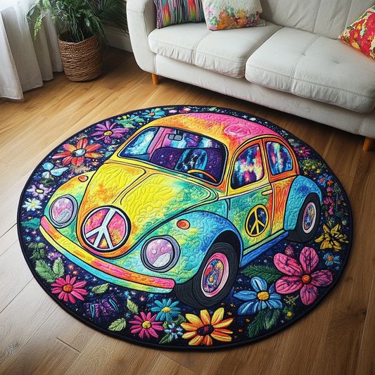 Hippie Bloom Quilted Round Mat NCU0DK8287