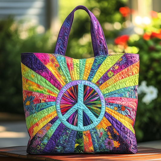 Hippie Bloom Quilted Tote Bag NCU0DK9522