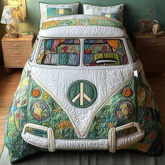 Hippie Camper Comfort 3-Piece Quilted Bedding Set NCU0PT4245