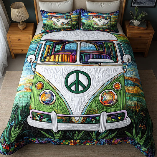 Hippie Dreamscape 3-Piece Quilted Bedding Set NCU0PT4026