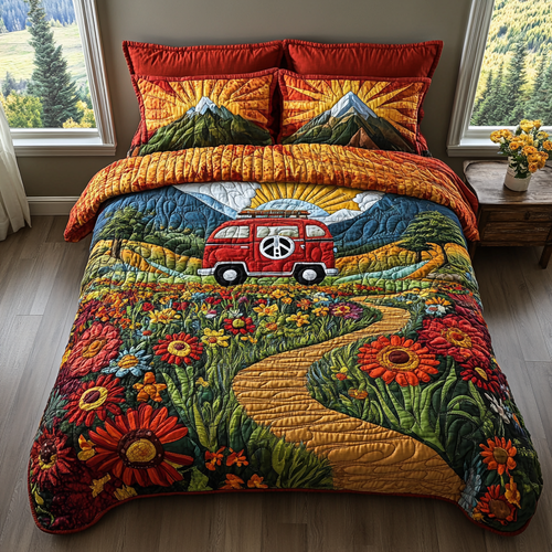 Hippie Dreamscape 3-Piece Quilted Bedding Set NCU0DV4156